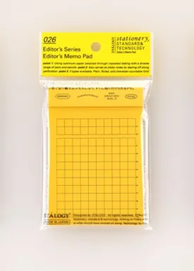Editor's Memo Pad - Grid | Yellow | by Stalogy