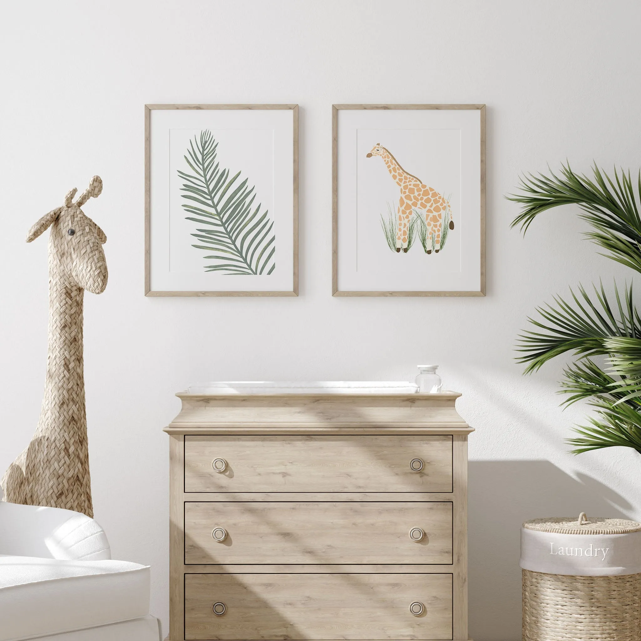 Emerald Safari Palm Leaves Art Print