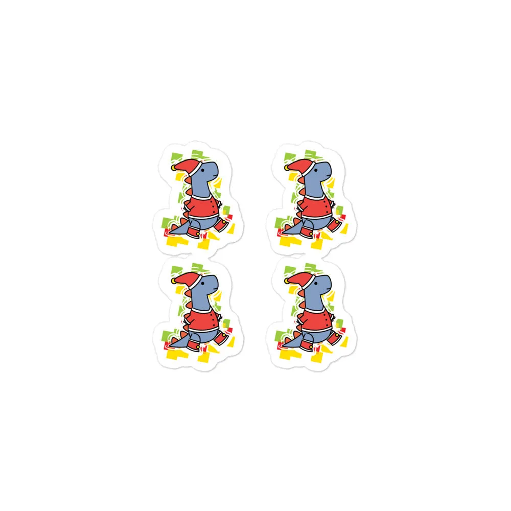 festive t-rex small stickers