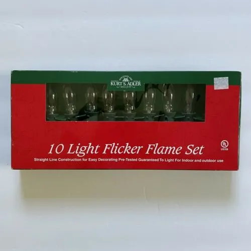 Flicker flame light set with 10 lights