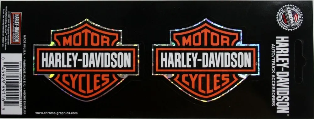 Genuine Harley Davidson Bar & Shield logo twin sticker set