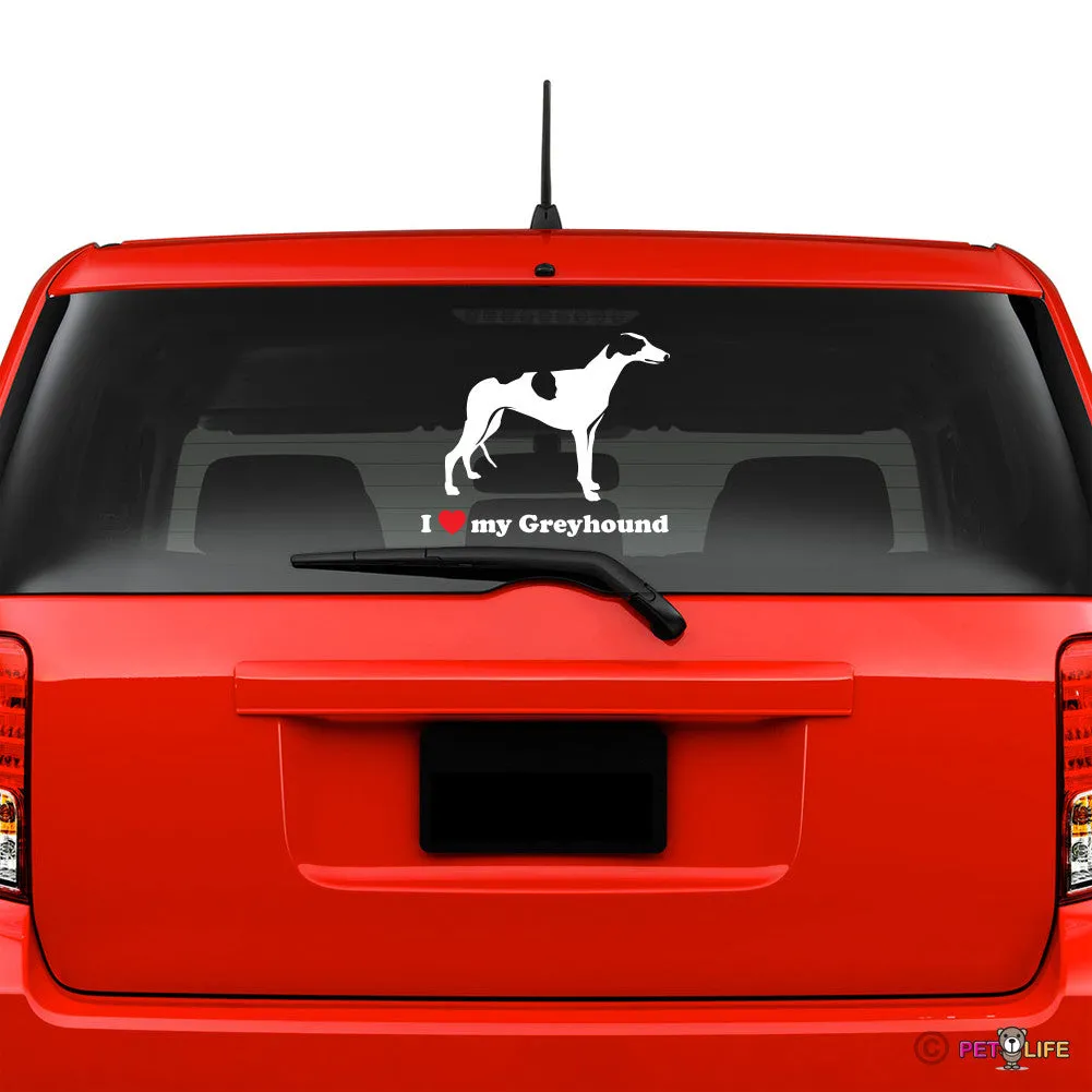 I Love My Greyhound Sticker