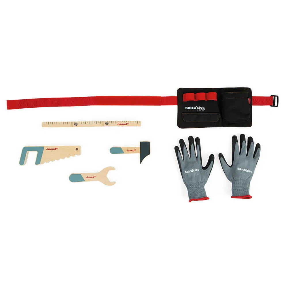 Janod Bricco'Kids Tool Belt and Gloves Set