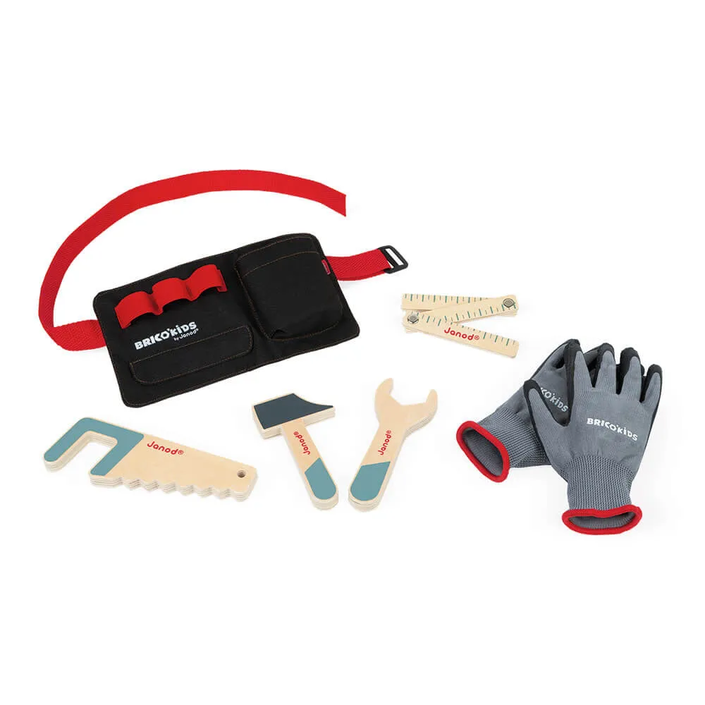 Janod Bricco'Kids Tool Belt and Gloves Set