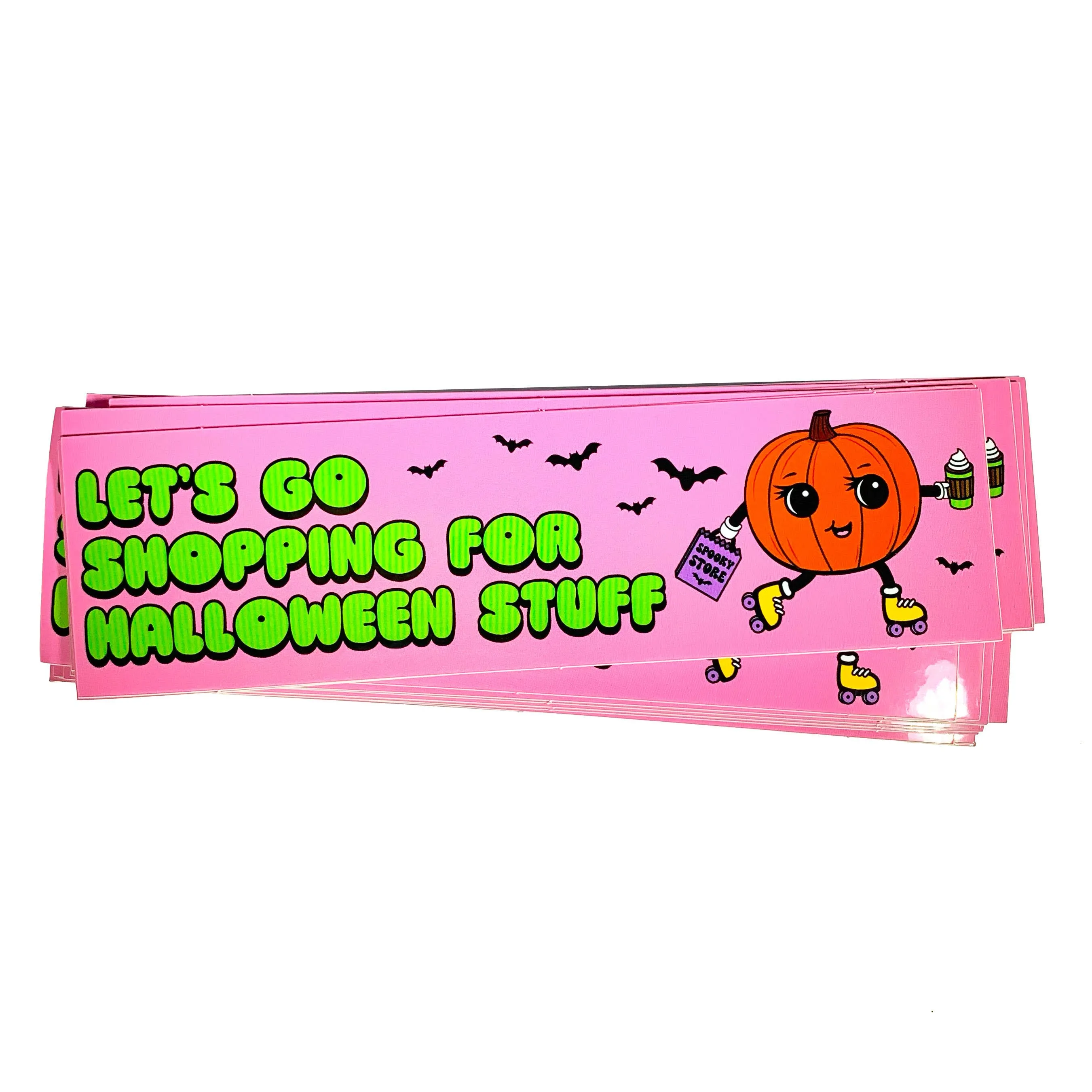 Let's Go Shopping For Halloween Stuff Vinyl Sticker (Krystan Saint Cat)