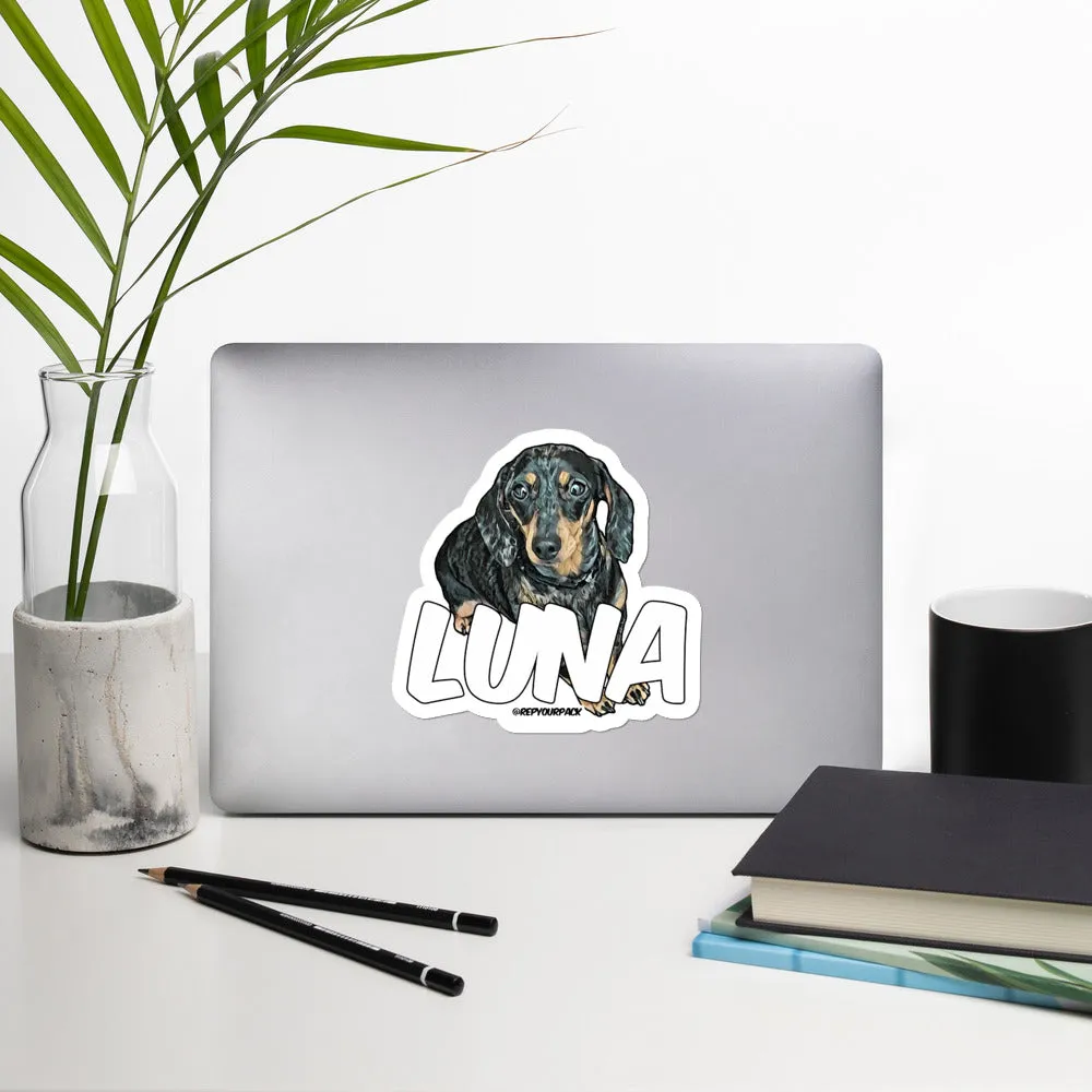 Luna the Dachshund Bubble-free stickers