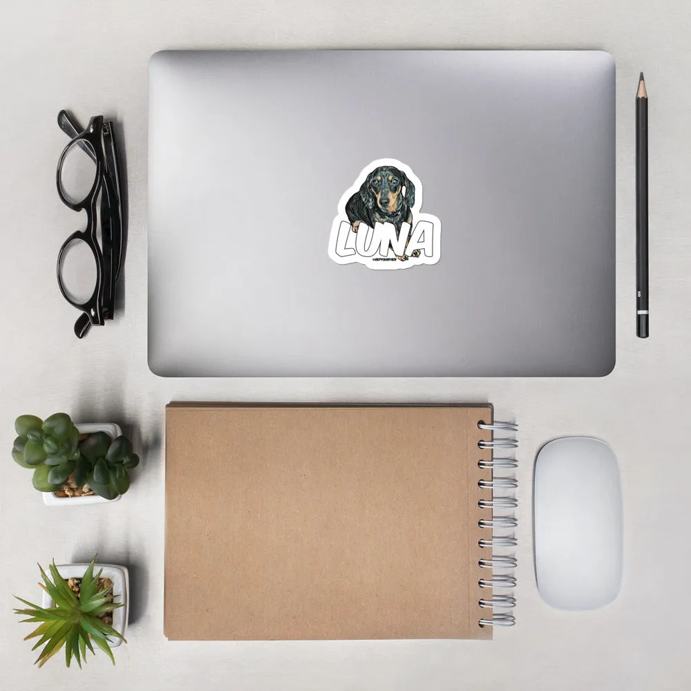 Luna the Dachshund Bubble-free stickers