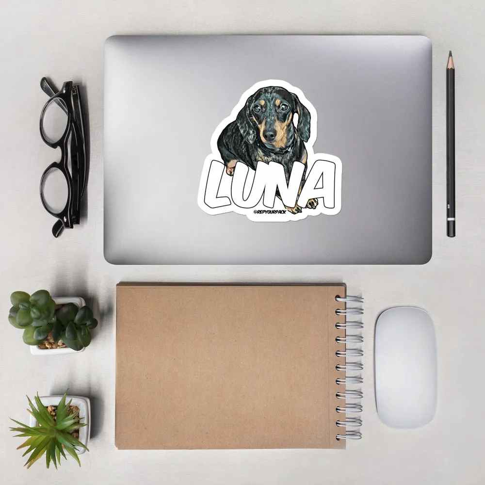 Luna the Dachshund Bubble-free stickers
