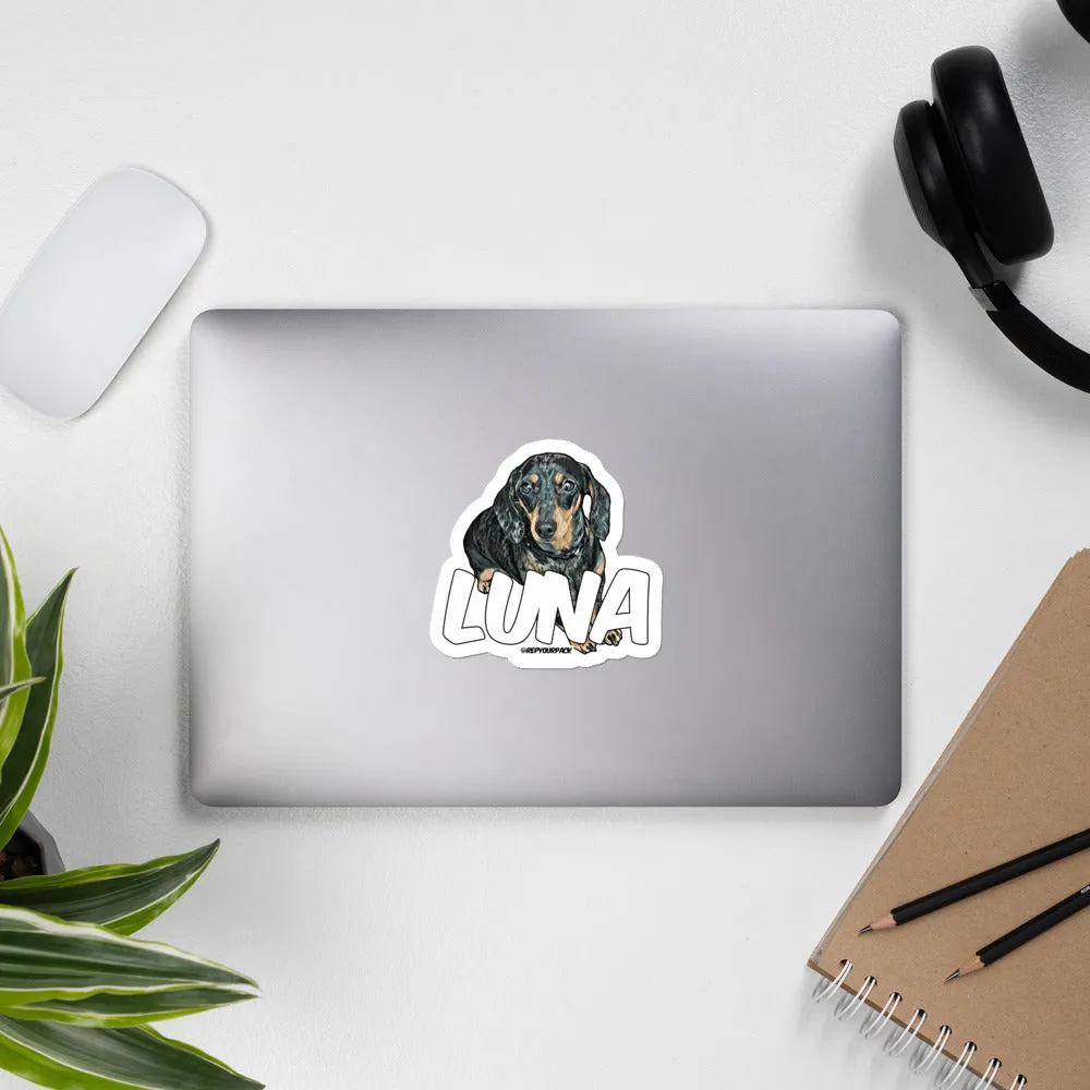 Luna the Dachshund Bubble-free stickers