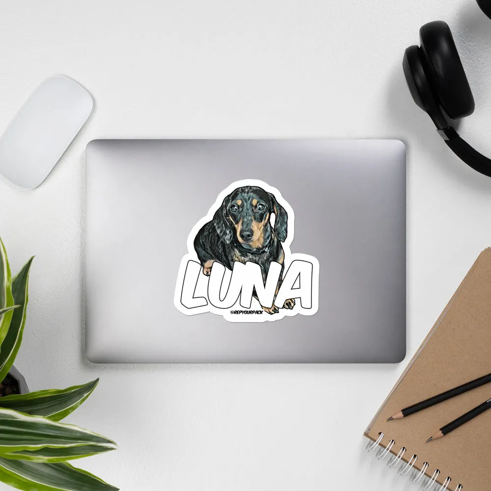 Luna the Dachshund Bubble-free stickers