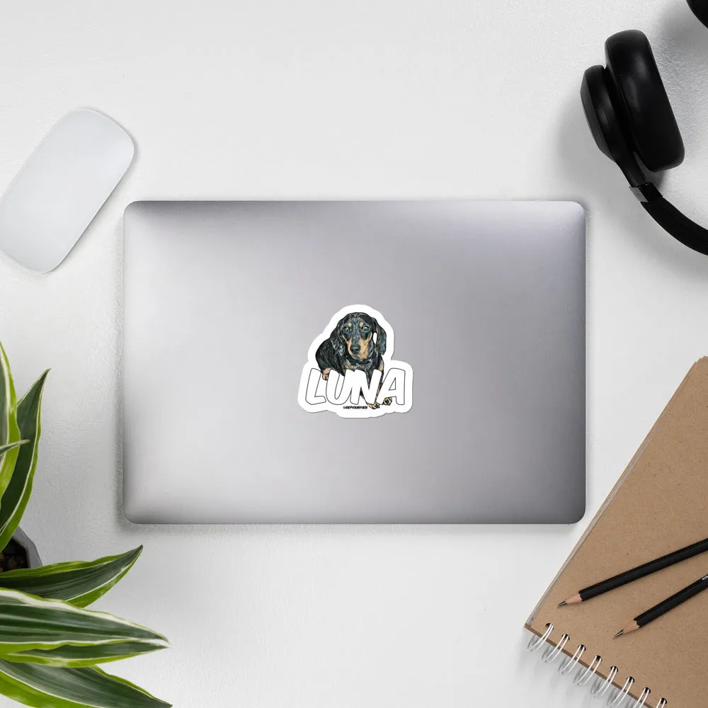 Luna the Dachshund Bubble-free stickers