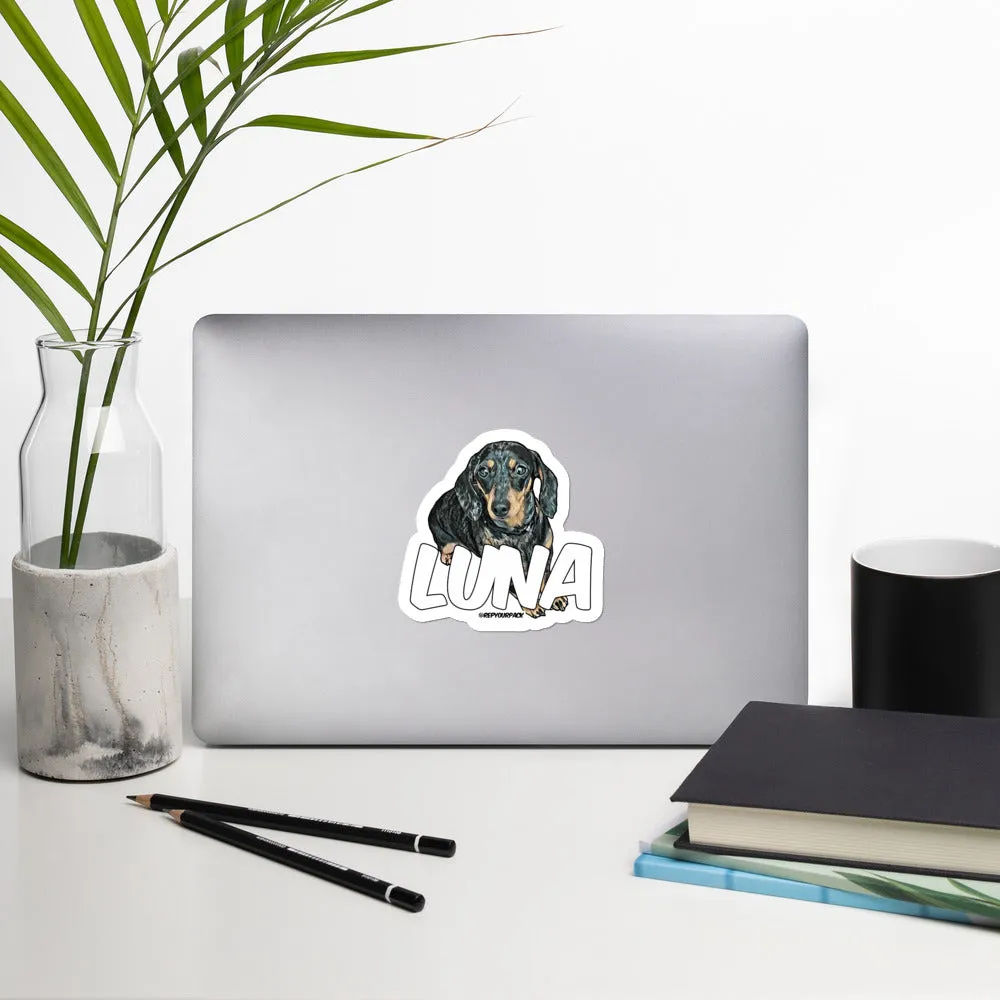 Luna the Dachshund Bubble-free stickers