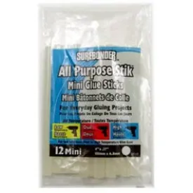 Mini Glue Sticks, Clear, .28 x 4-In., 12-Pk.