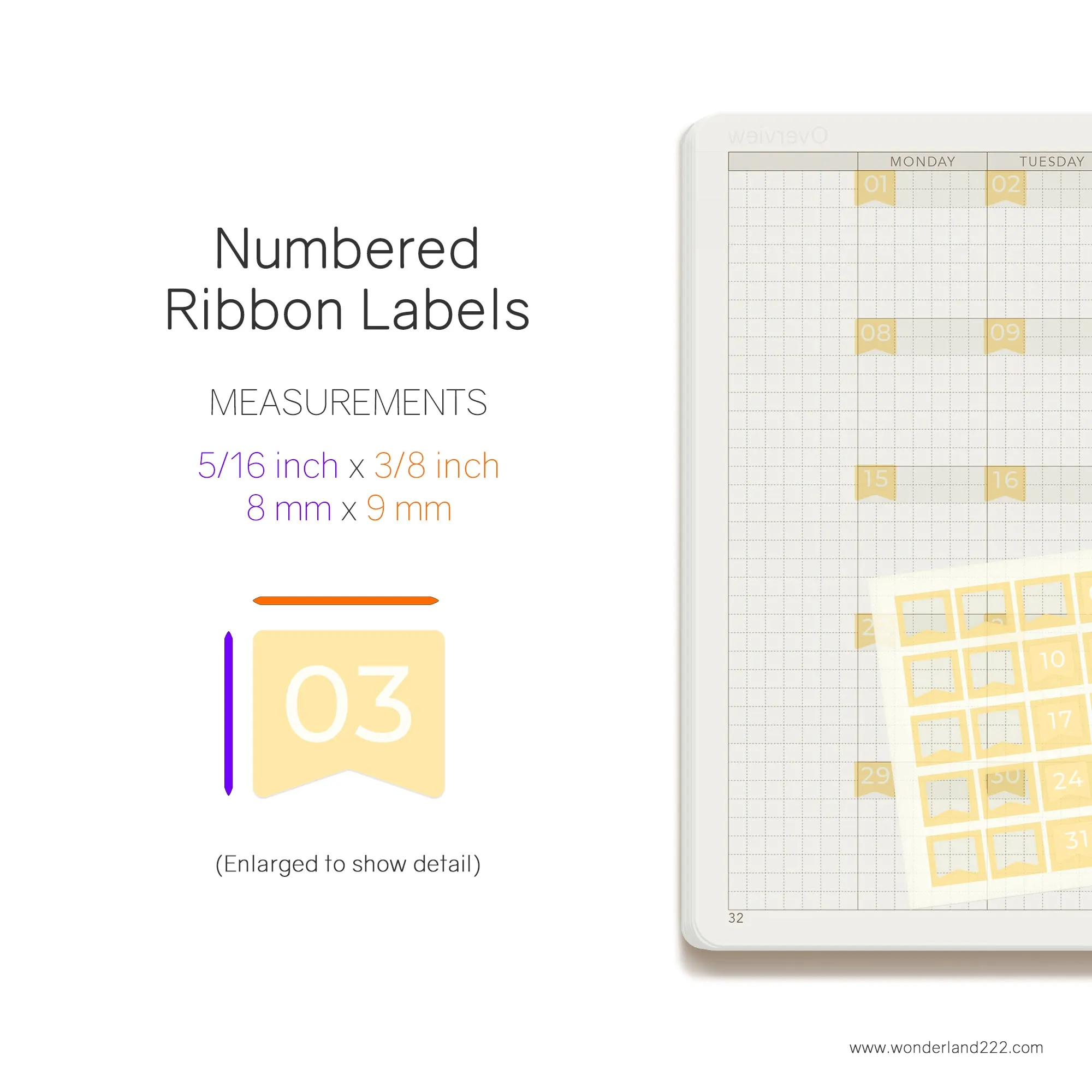 MiniJoy Calendar Washi (12 Transparent Sheets)