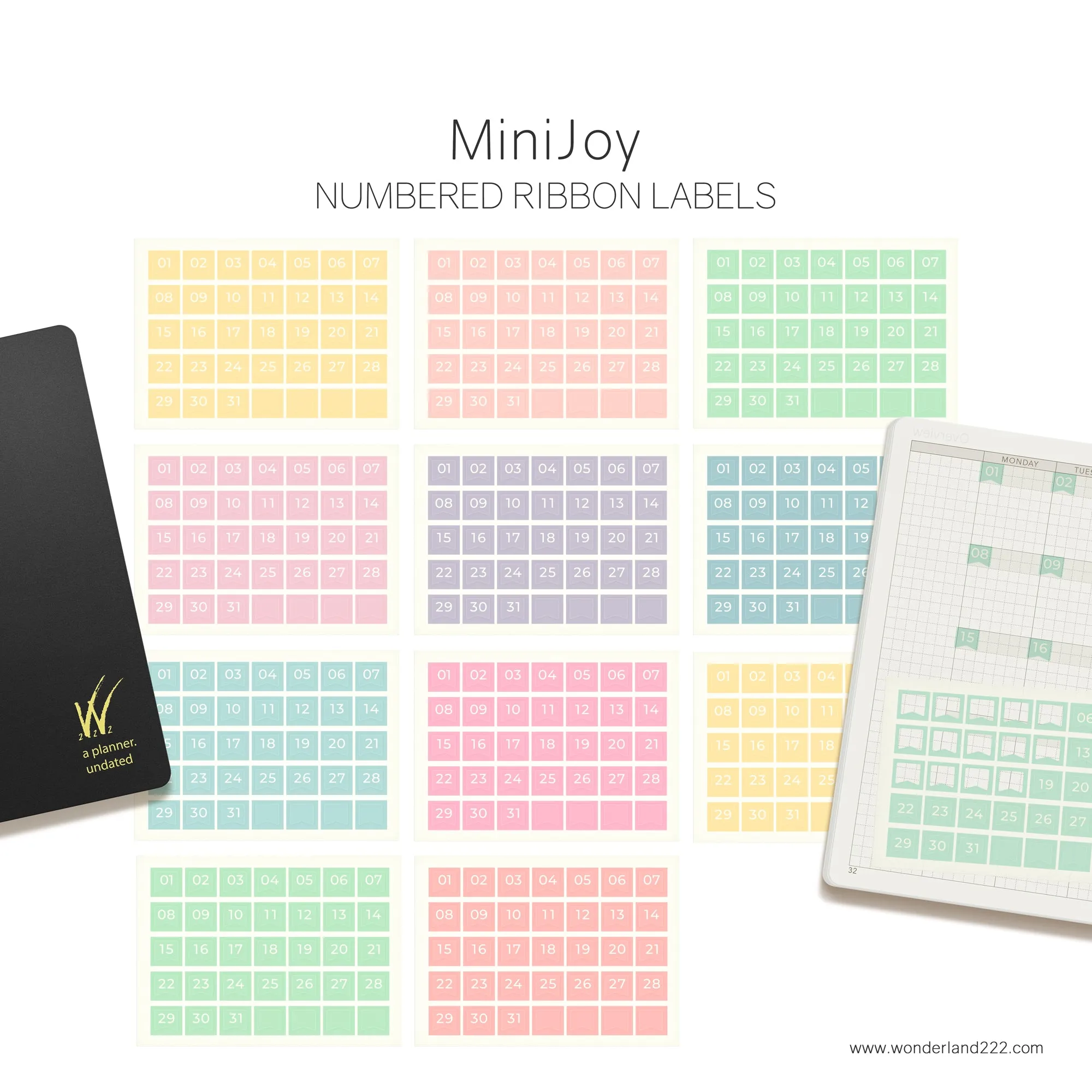 MiniJoy Calendar Washi (12 Transparent Sheets)