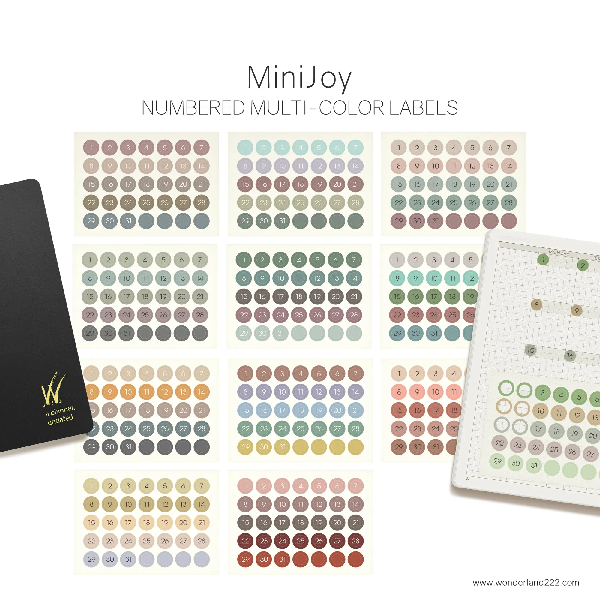 MiniJoy Calendar Washi (12 Transparent Sheets)