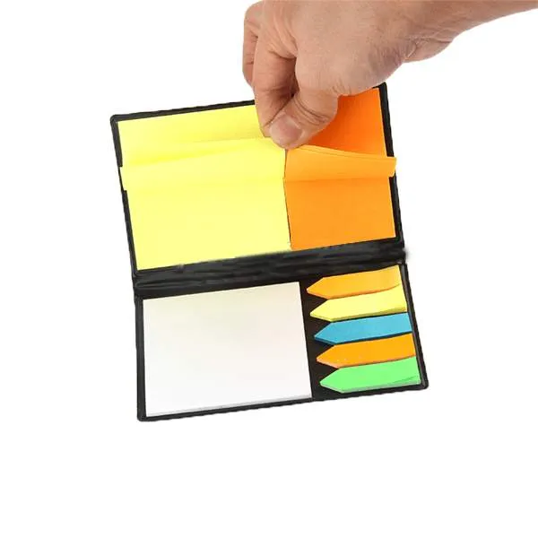 Mix Color Sticky Note With Leather Pad