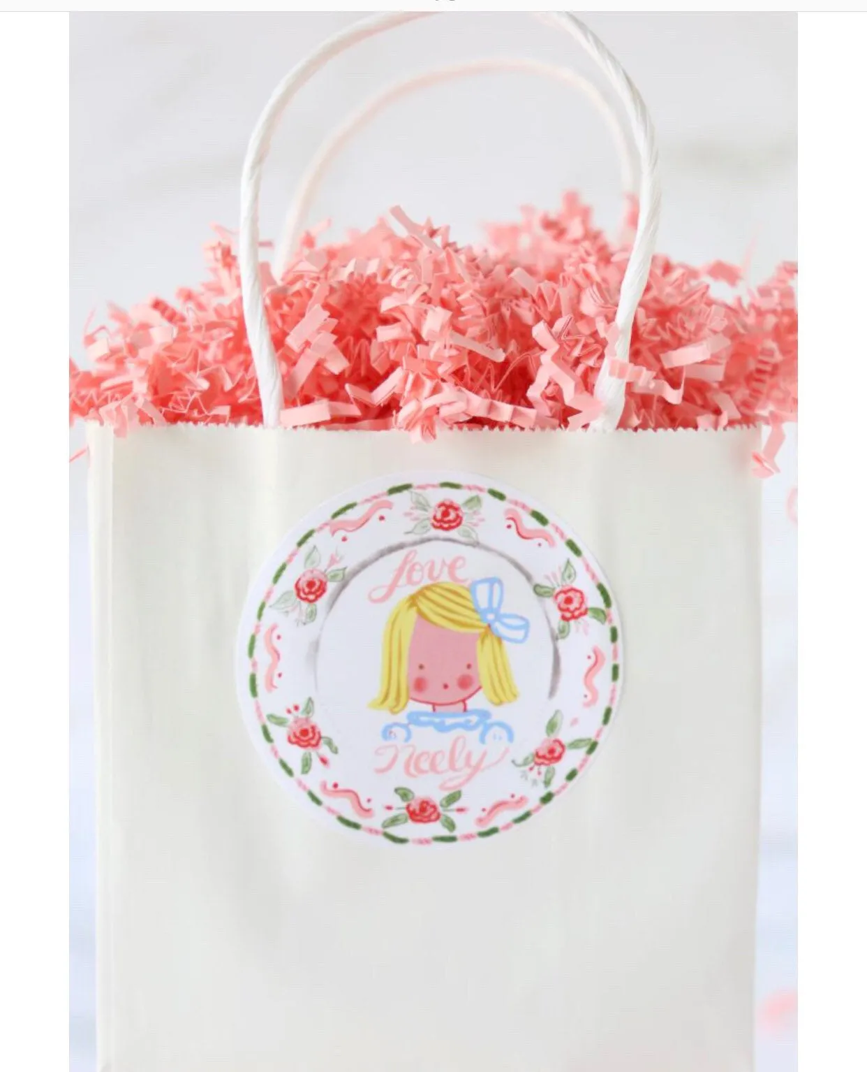 Multiple Children Sticker Gift Tags - Roses