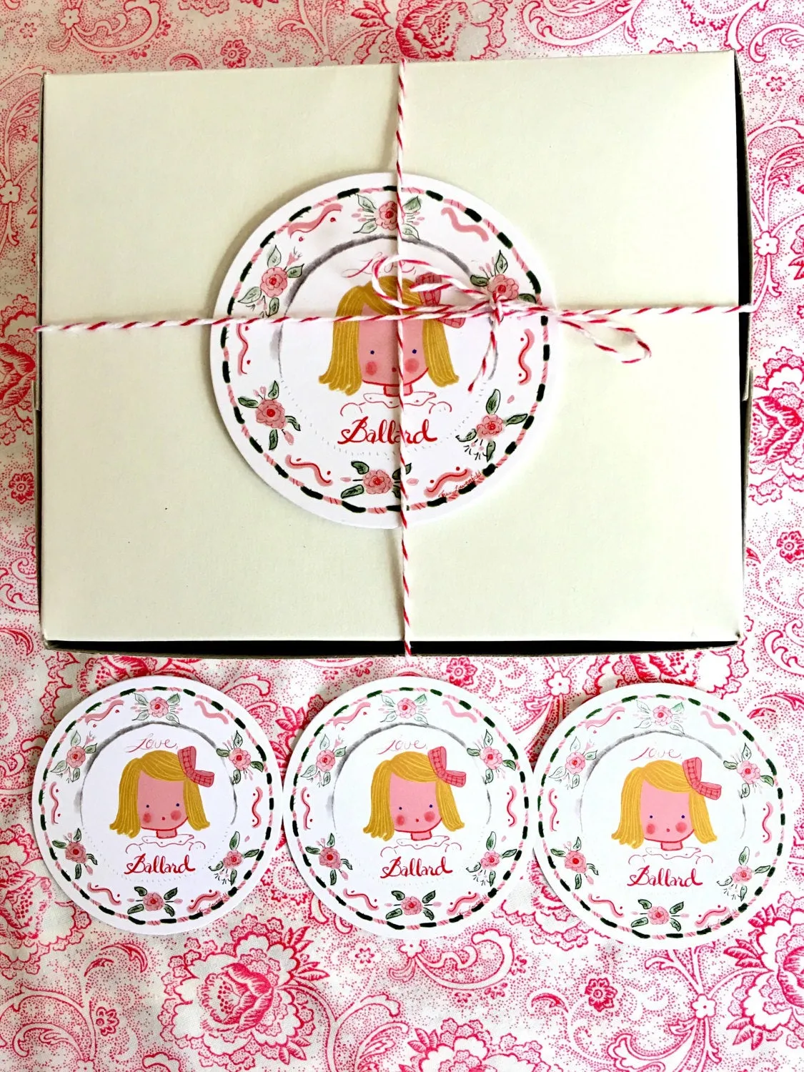 Multiple Children Sticker Gift Tags - Roses