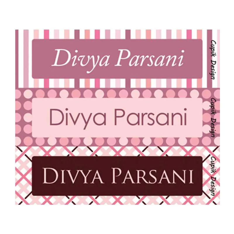 Name Stickers - So Pink, Set of 45
