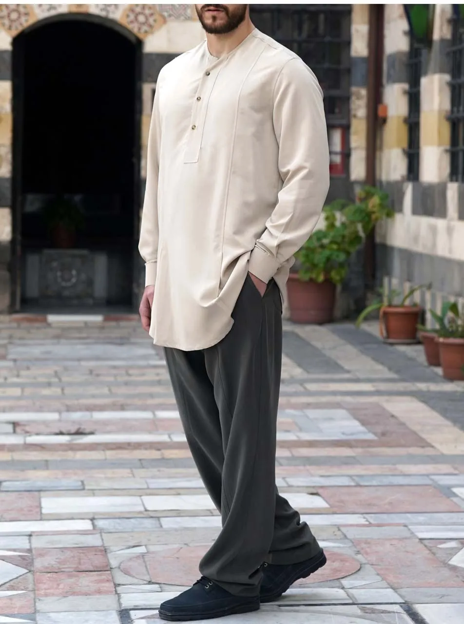 Notched Button Placket Top