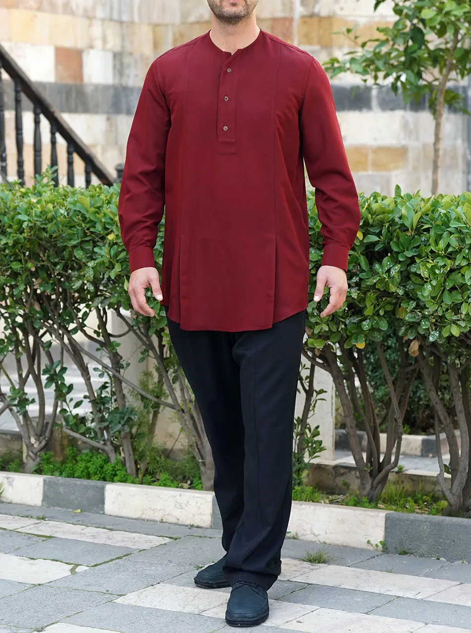Notched Button Placket Top