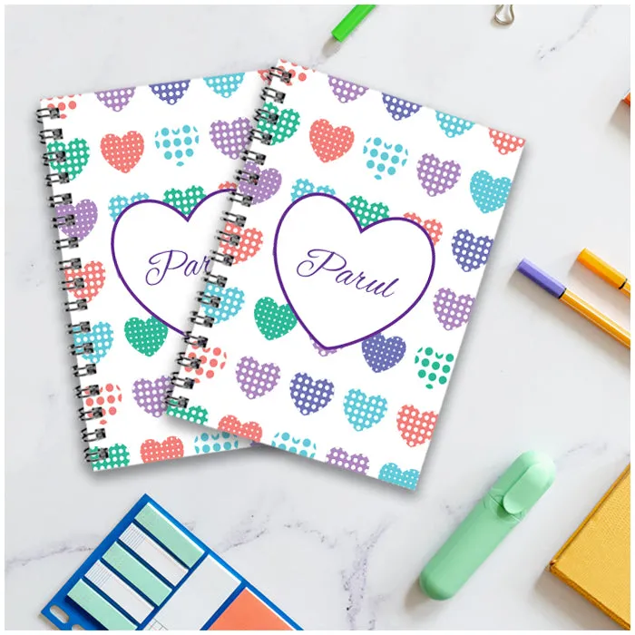 Personalised Notebook (A5 Size) - Hearty Heart