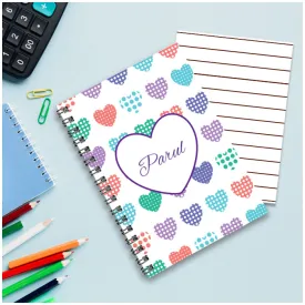 Personalised Notebook (A5 Size) - Hearty Heart