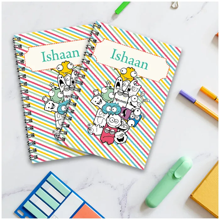 Personalised Notebook (A5 Size) - Monster