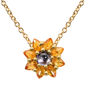 Purple & Orange Daisy Necklace - 11671
