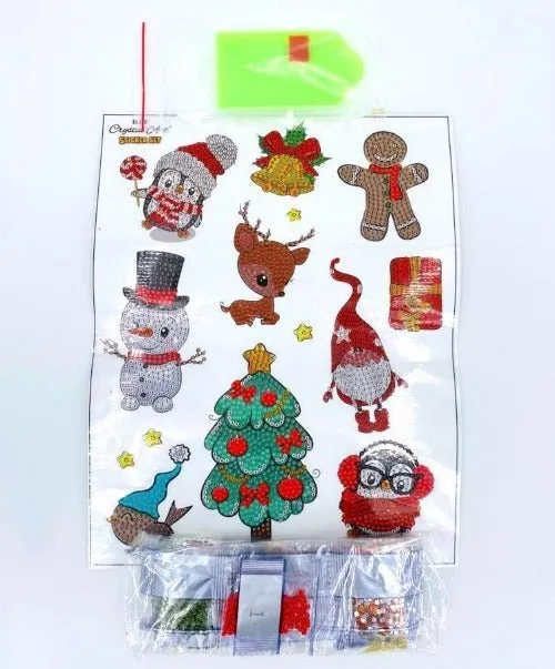 "Christmas Characters" Crystal Art Sticker Set of 10