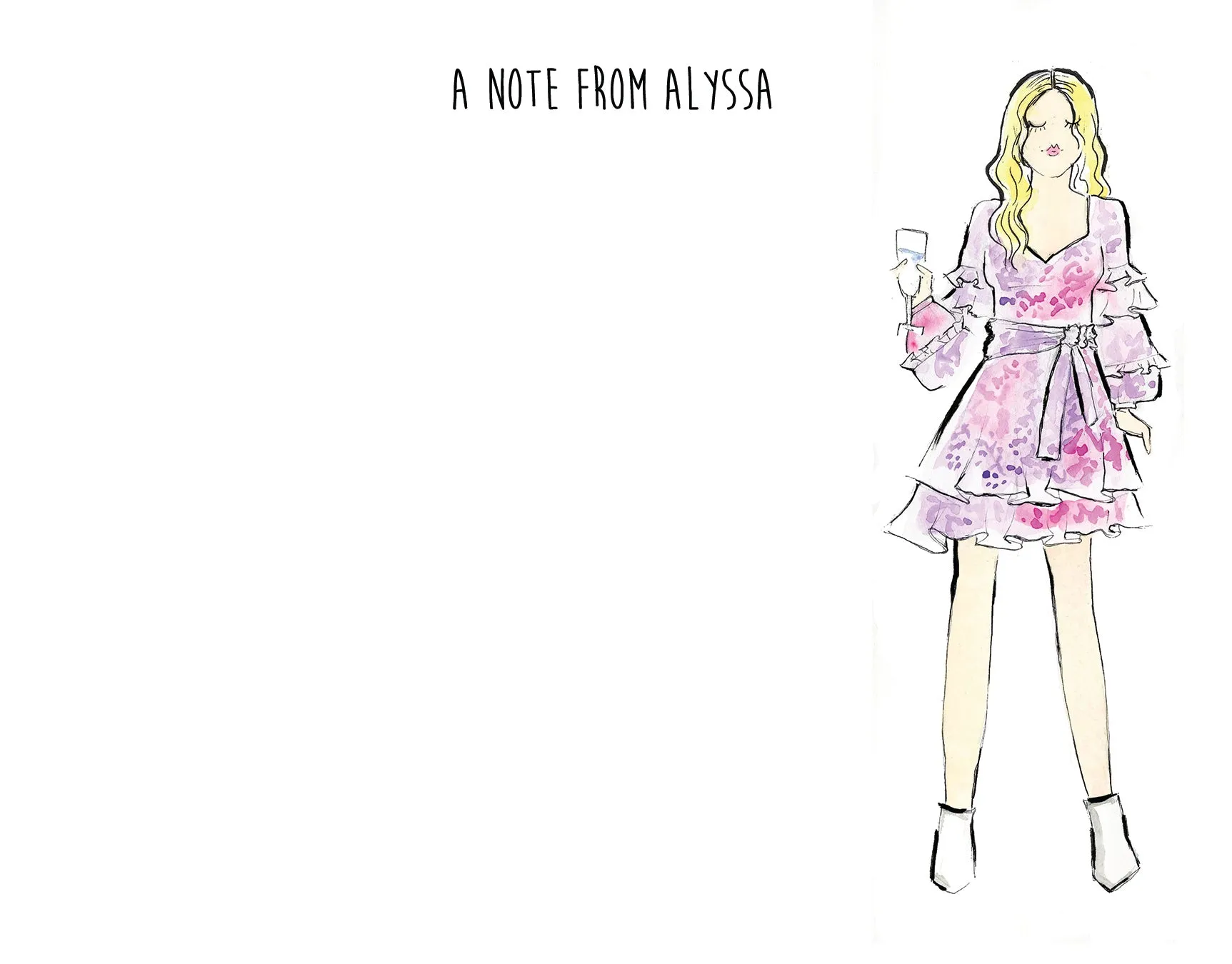 Ruffled Dress Fashion Girl Personalized Stationery