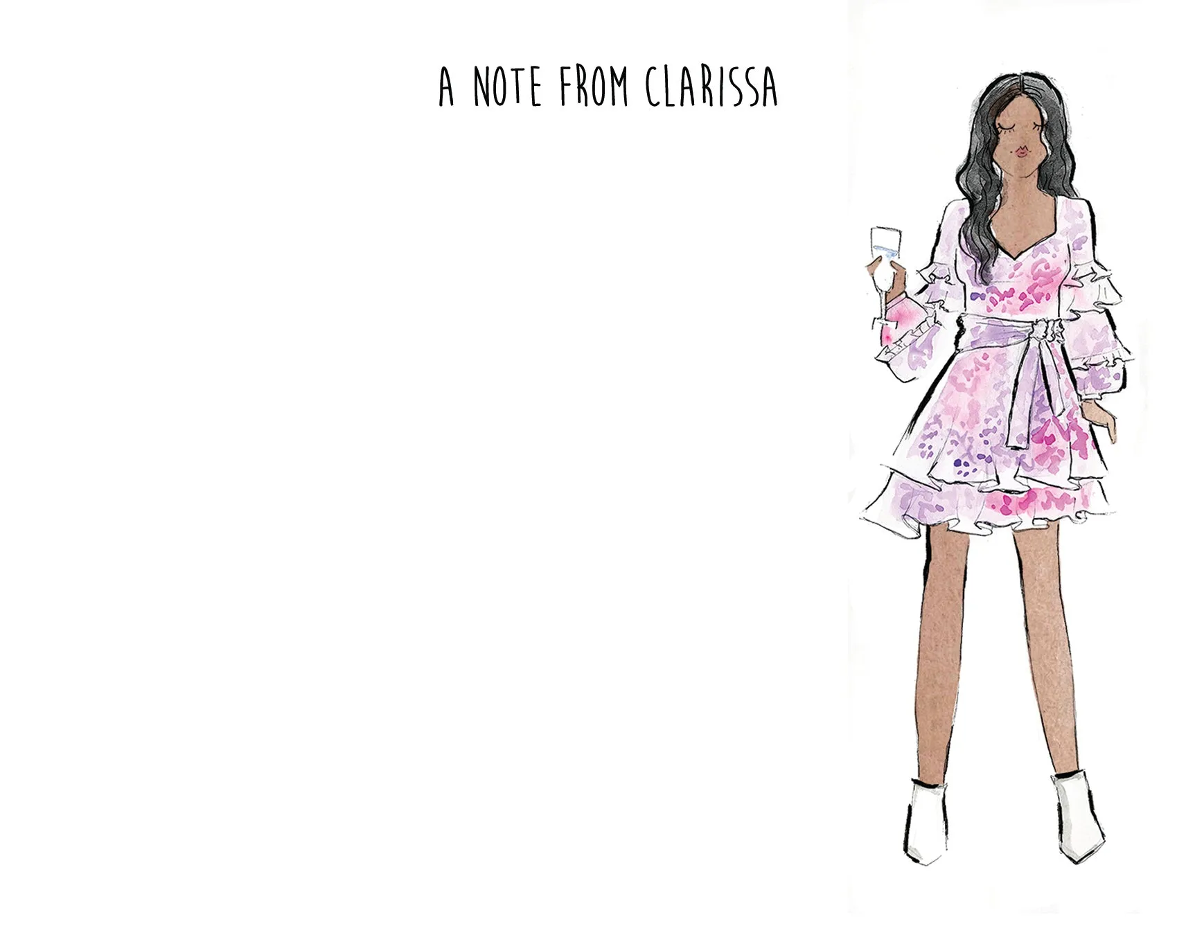 Ruffled Dress Fashion Girl Personalized Stationery
