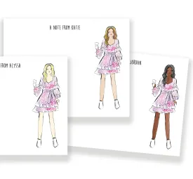 Ruffled Dress Fashion Girl Personalized Stationery
