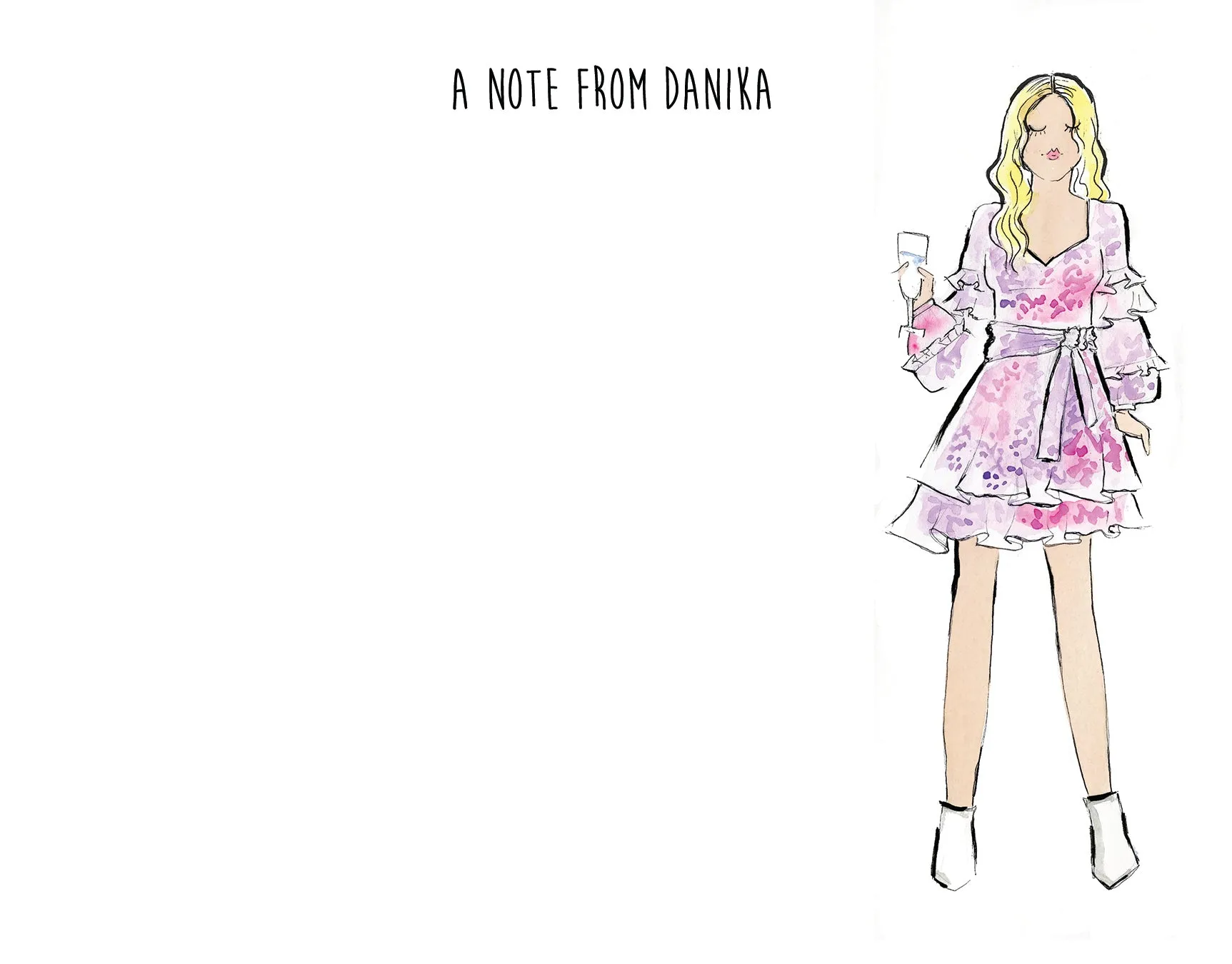 Ruffled Dress Fashion Girl Personalized Stationery
