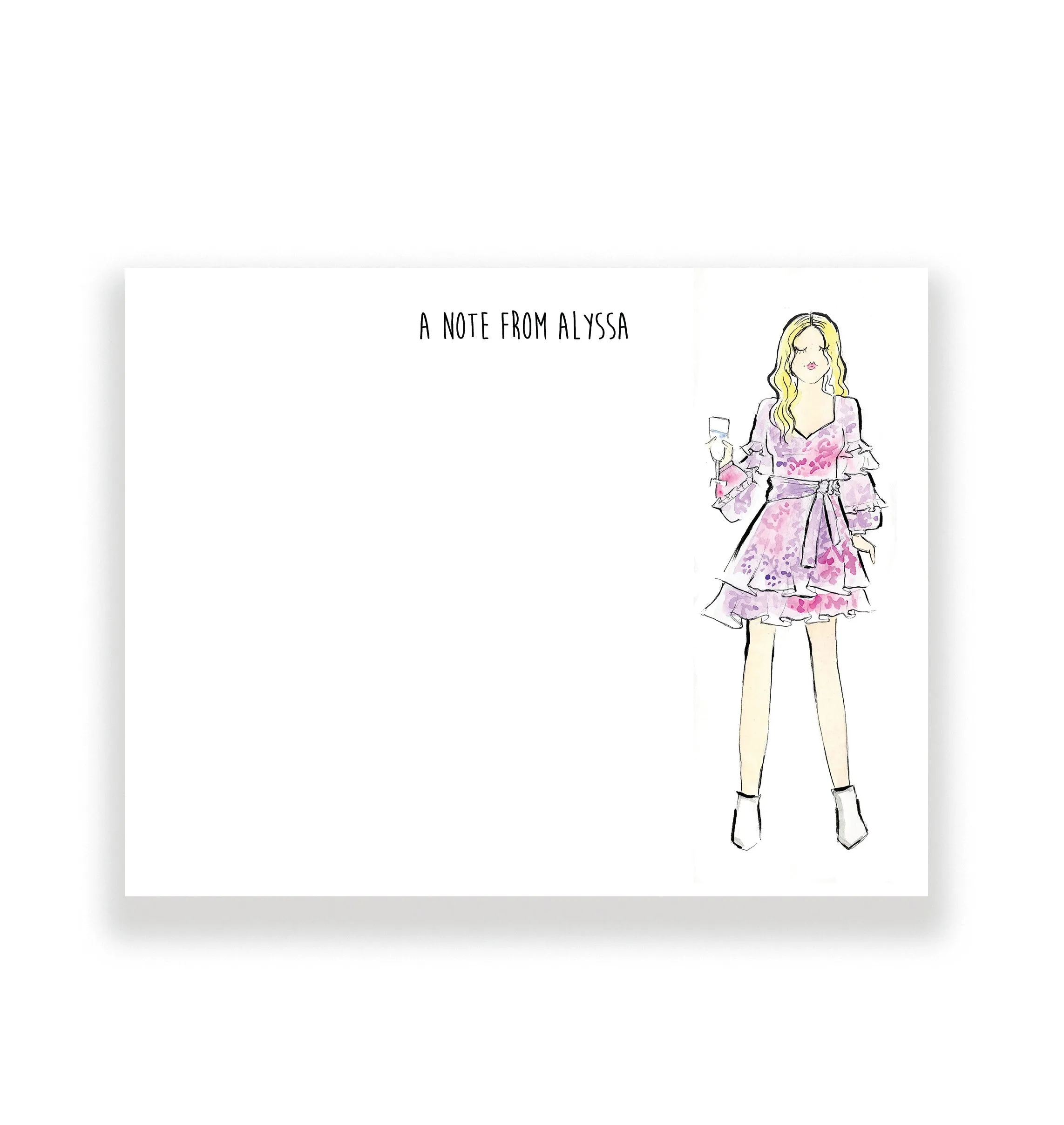 Ruffled Dress Fashion Girl Personalized Stationery