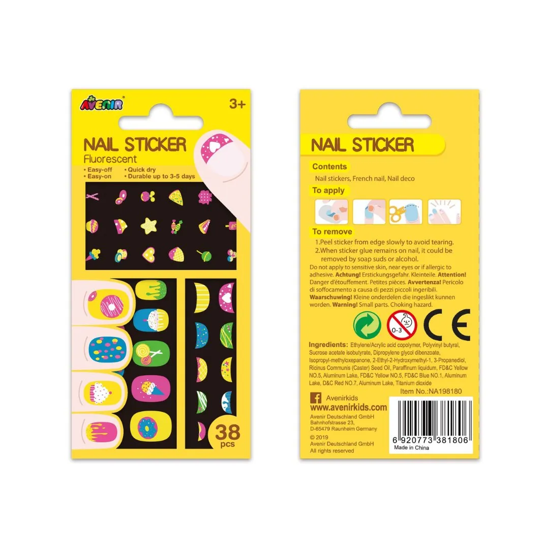 Small Nail Stickers - Cookie - Fluorescence (38 pcs)