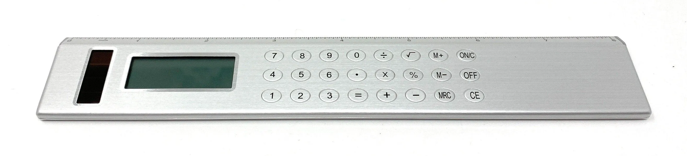 Solar Powered Calculator and 8 inch Ruler