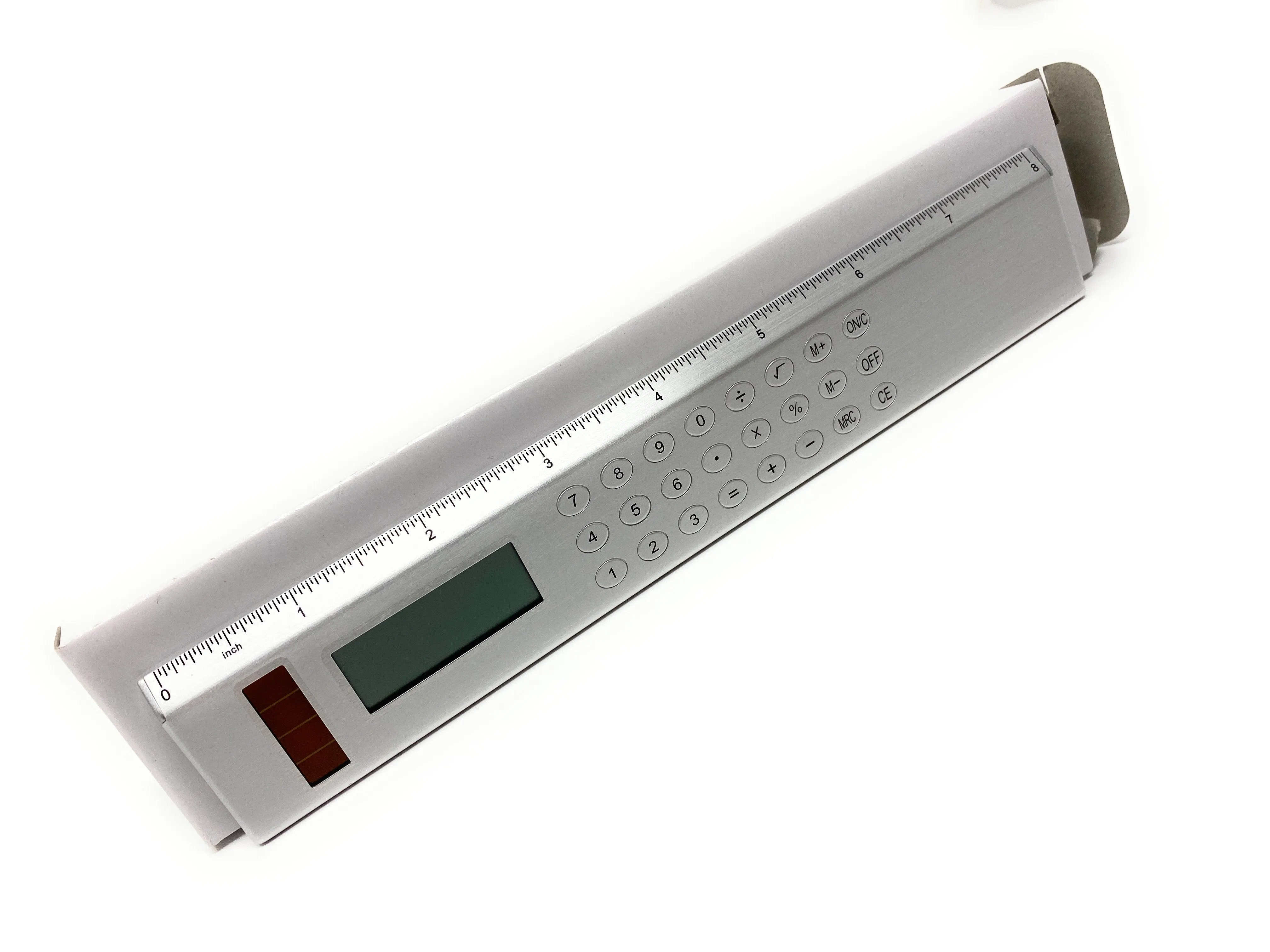 Solar Powered Calculator and 8 inch Ruler