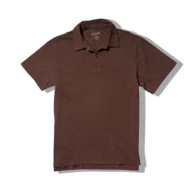 Sunwashed 2 Button Polo - Dark Earth