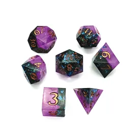 Tasha's Pink Mist Custom Sharp Edge Resin 7pc Dice Set