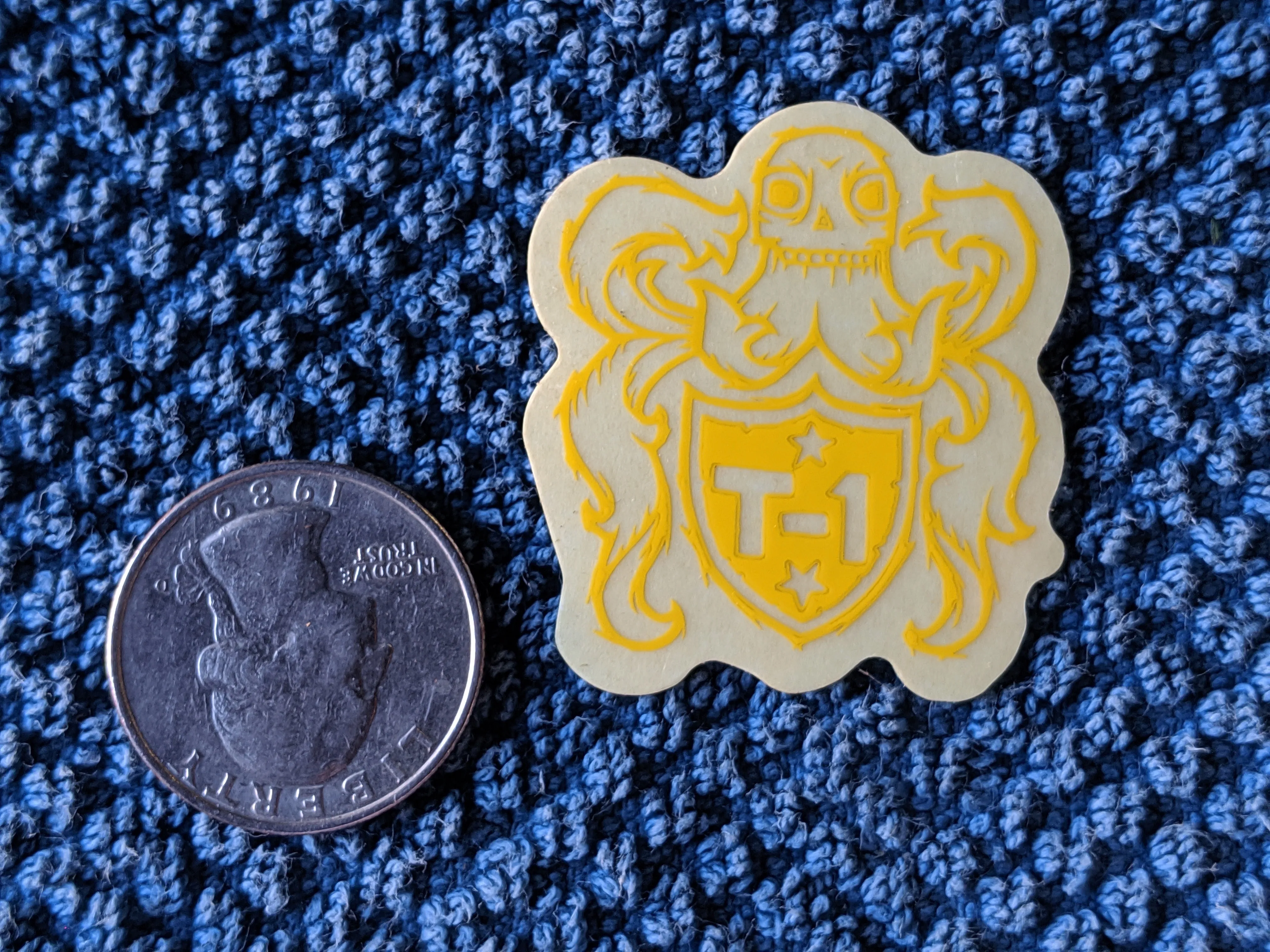 Terrible One crest small yellow sticker