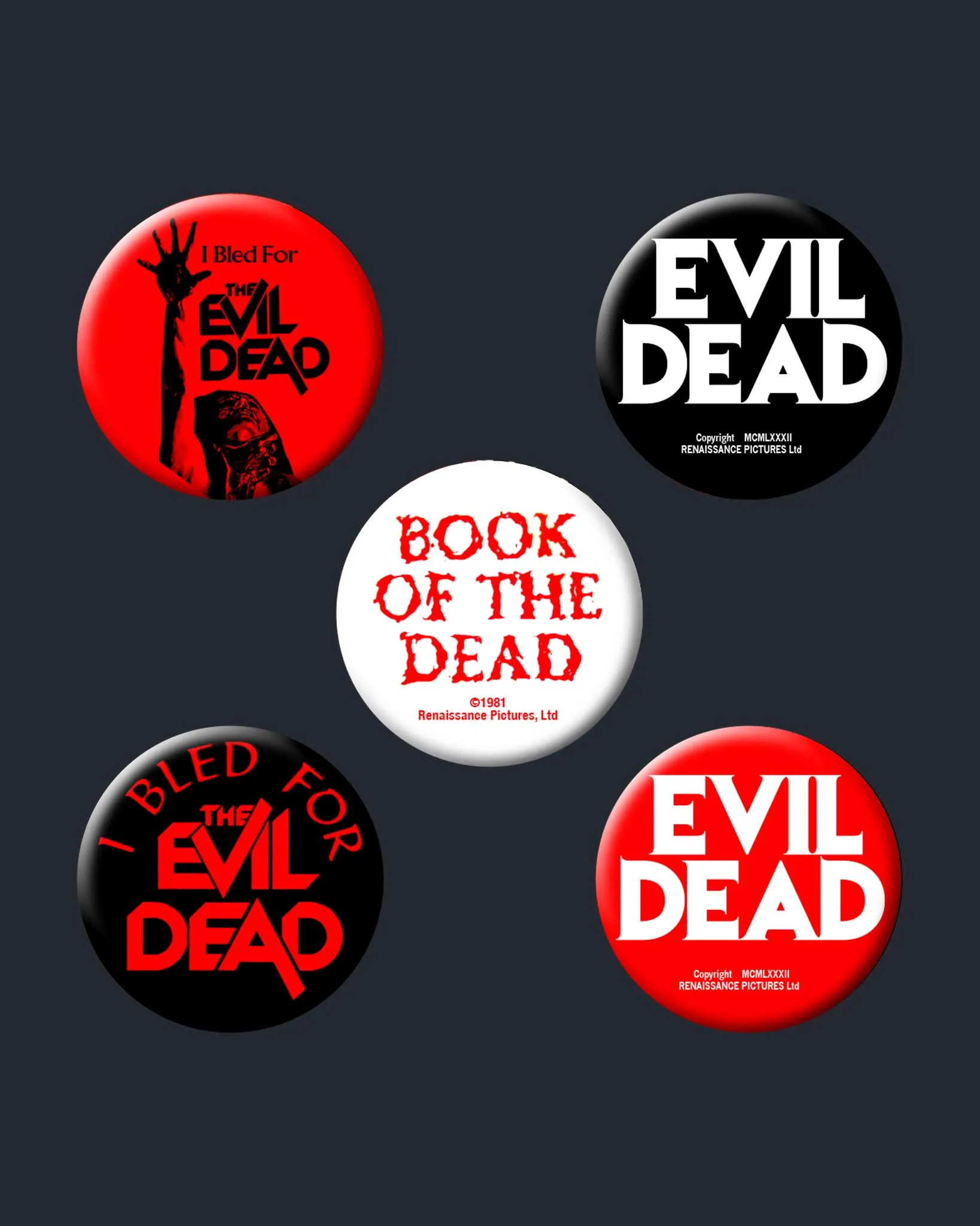 The Evil Dead Button Set
