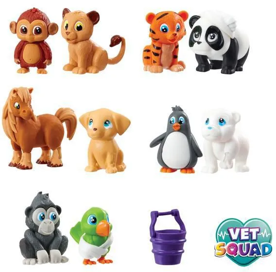 Vet Squad - Animals -Pack of 3 - Baby Lion & Baby Monkey - Suitable for 4 years and above