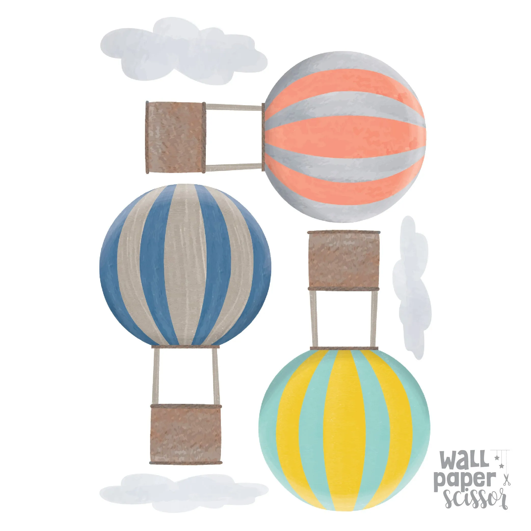 Watercolour Air Traffic Wall Stickers