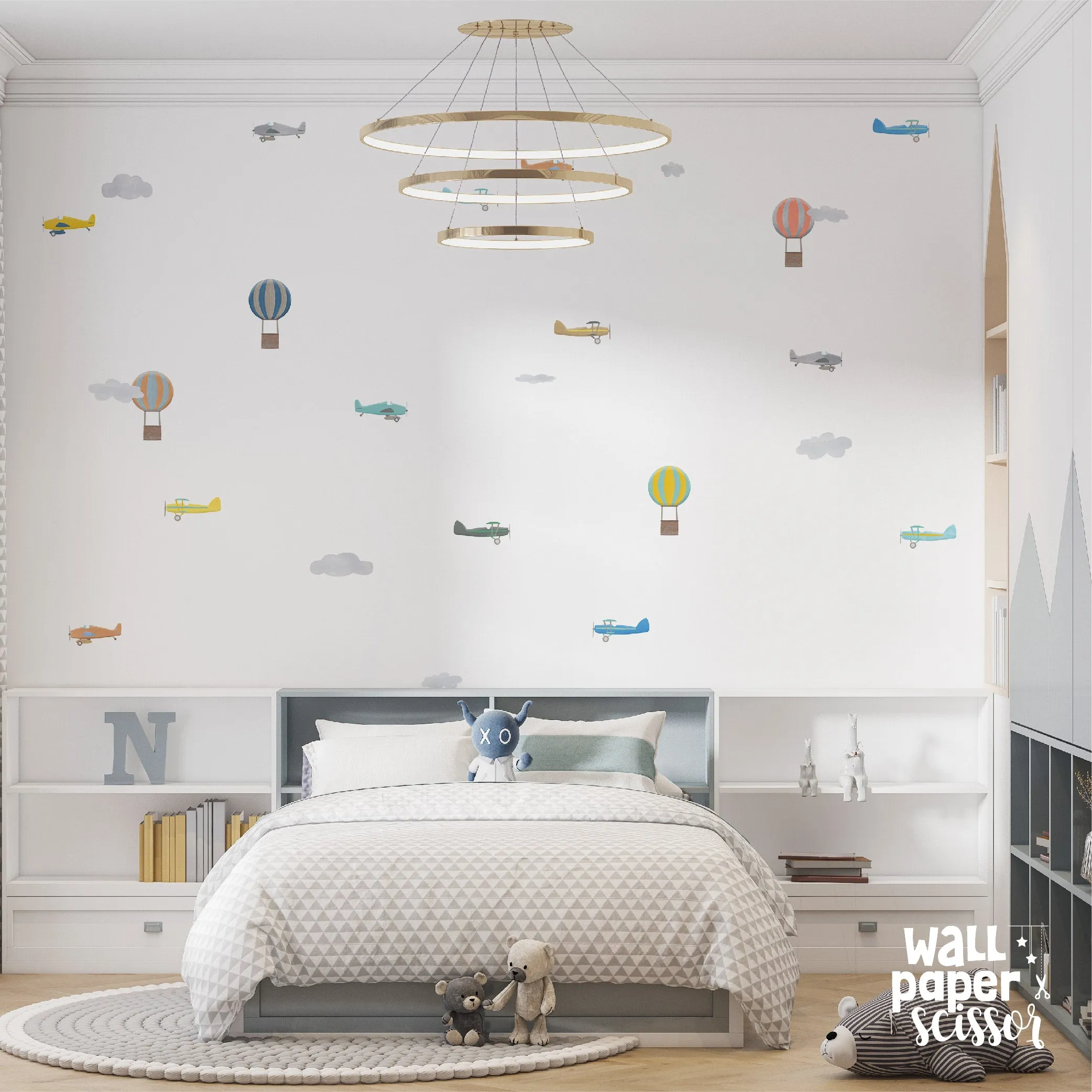 Watercolour Air Traffic Wall Stickers