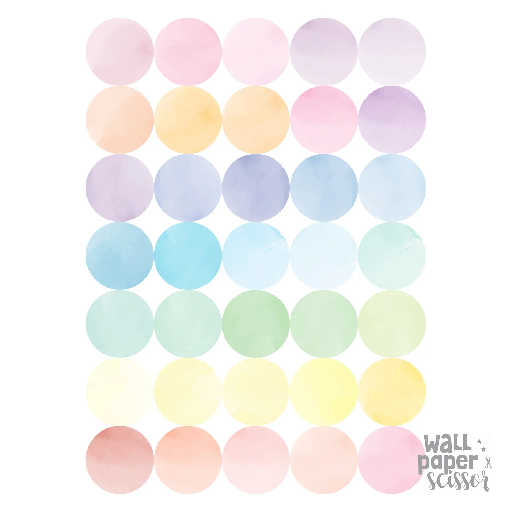 Watercolour Polka Dots Wall Stickers