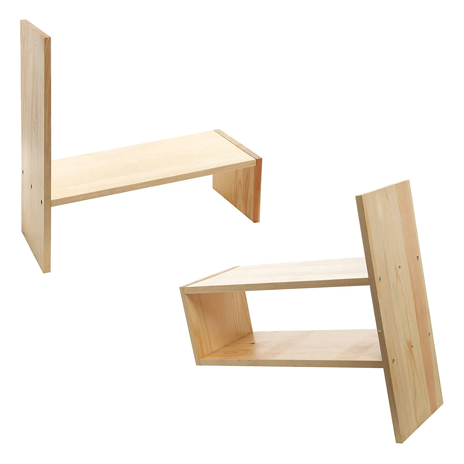 White Whale Wooden Desktop Storage Organizer Display Shelf Rack, Counter Top Bookcase