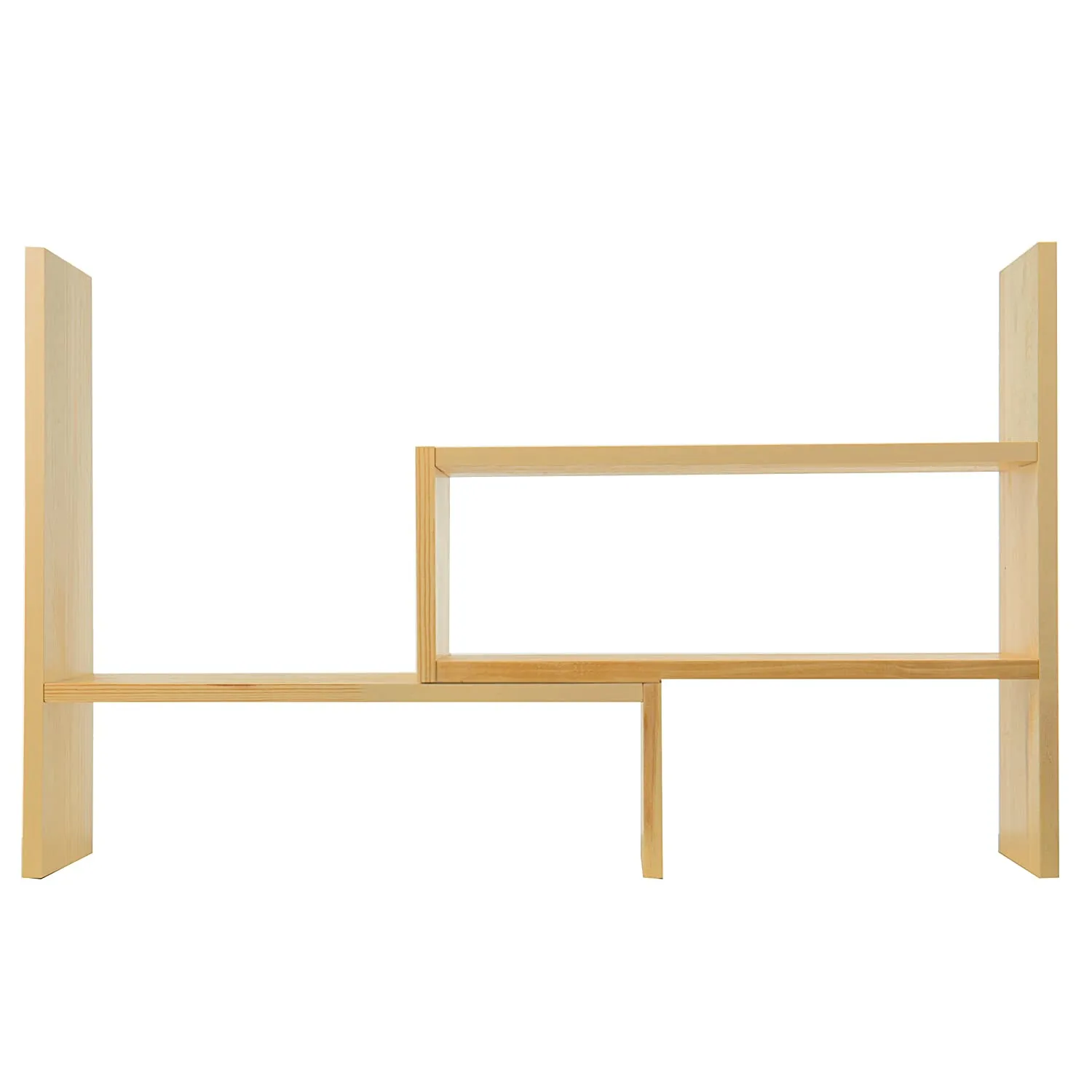 White Whale Wooden Desktop Storage Organizer Display Shelf Rack, Counter Top Bookcase