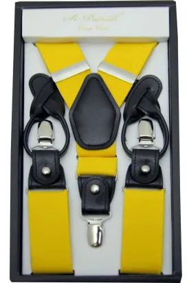 Yellow Convertible Suspender Clip & Button